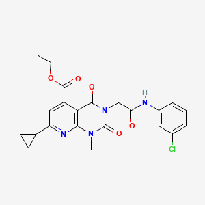 molecular formula C22H21ClN4O5 B4964059 ETHYL 3-{[(3-CHLOROPHENYL)CARBAMOYL]METHYL}-7-CYCLOPROPYL-1-METHYL-2,4-DIOXO-1H,2H,3H,4H-PYRIDO[2,3-D]PYRIMIDINE-5-CARBOXYLATE 