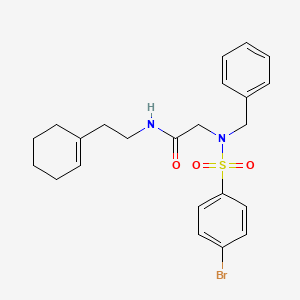 molecular formula C23H27BrN2O3S B4964259 N~2~-benzyl-N~2~-[(4-bromophenyl)sulfonyl]-N-[2-(cyclohex-1-en-1-yl)ethyl]glycinamide 