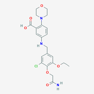 5-{[4-(2-Amino-2-oxoethoxy)-3-chloro-5-ethoxybenzyl]amino}-2-(4-morpholinyl)benzoic acid