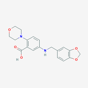 2-Morpholino-5-(piperonylamino)benzoic acid