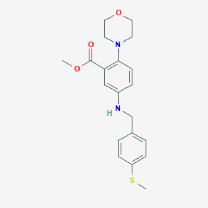 molecular formula C20H24N2O3S B496444 Methyl 5-{[4-(methylsulfanyl)benzyl]amino}-2-(4-morpholinyl)benzoate CAS No. 847467-58-7