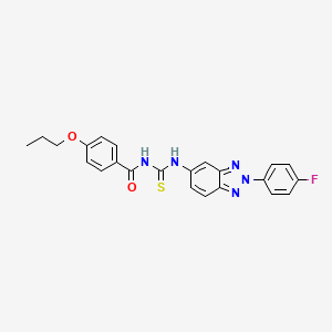 molecular formula C23H20FN5O2S B4964481 N-{[2-(4-fluorophenyl)-2H-benzotriazol-5-yl]carbamothioyl}-4-propoxybenzamide 