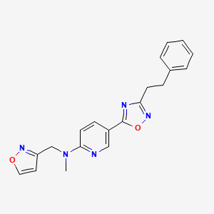 molecular formula C20H19N5O2 B4964504 N-(3-isoxazolylmethyl)-N-methyl-5-[3-(2-phenylethyl)-1,2,4-oxadiazol-5-yl]-2-pyridinamine 