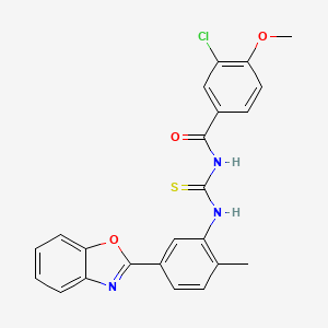 molecular formula C23H18ClN3O3S B4964558 N-{[5-(1,3-benzoxazol-2-yl)-2-methylphenyl]carbamothioyl}-3-chloro-4-methoxybenzamide 