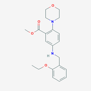 molecular formula C21H26N2O4 B496456 Methyl 5-[(2-ethoxybenzyl)amino]-2-(4-morpholinyl)benzoate 