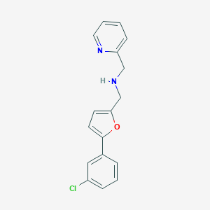 molecular formula C17H15ClN2O B496457 N-{[5-(3-chlorophenyl)-2-furyl]methyl}-N-(2-pyridinylmethyl)amine 