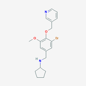 molecular formula C19H23BrN2O2 B496461 N-[3-bromo-5-methoxy-4-(pyridin-3-ylmethoxy)benzyl]cyclopentanamine CAS No. 881039-65-2