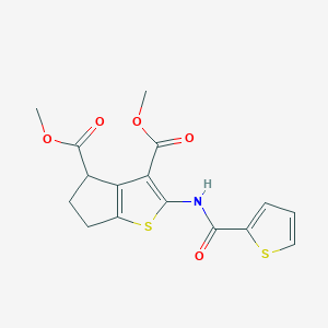 molecular formula C16H15NO5S2 B4964614 dimethyl 2-[(thiophen-2-ylcarbonyl)amino]-5,6-dihydro-4H-cyclopenta[b]thiophene-3,4-dicarboxylate 