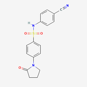 molecular formula C17H15N3O3S B4964657 N-(4-cyanophenyl)-4-(2-oxopyrrolidin-1-yl)benzenesulfonamide 