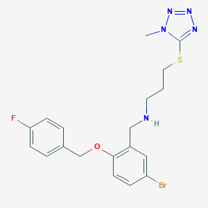 N-{5-bromo-2-[(4-fluorobenzyl)oxy]benzyl}-3-[(1-methyl-1H-tetrazol-5-yl)sulfanyl]propan-1-amine