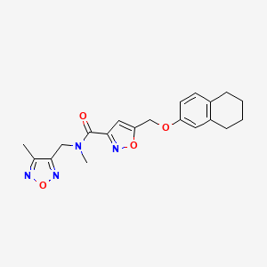 molecular formula C20H22N4O4 B4964791 N-methyl-N-[(4-methyl-1,2,5-oxadiazol-3-yl)methyl]-5-(5,6,7,8-tetrahydronaphthalen-2-yloxymethyl)-1,2-oxazole-3-carboxamide 