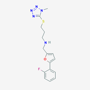 N-{[5-(2-fluorophenyl)furan-2-yl]methyl}-3-[(1-methyl-1H-tetrazol-5-yl)sulfanyl]propan-1-amine