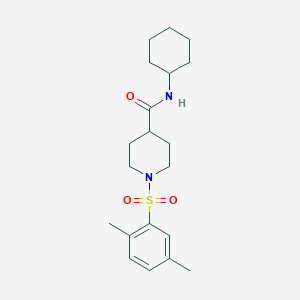 molecular formula C20H30N2O3S B4964849 N-cyclohexyl-1-(2,5-dimethylphenyl)sulfonylpiperidine-4-carboxamide 