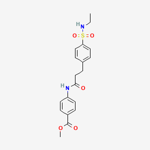 molecular formula C19H22N2O5S B4964875 METHYL 4-{3-[4-(ETHYLSULFAMOYL)PHENYL]PROPANAMIDO}BENZOATE 