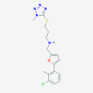 N-{[5-(3-chloro-2-methylphenyl)furan-2-yl]methyl}-3-[(1-methyl-1H-tetrazol-5-yl)sulfanyl]propan-1-amine