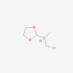molecular formula C6H11ClO2 B049649 2-(2-Chloro-1-methyl-ethyl)-[1,3]dioxolane CAS No. 35502-17-1