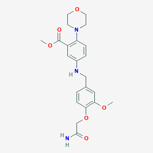 molecular formula C22H27N3O6 B496493 Methyl 5-{[4-(2-amino-2-oxoethoxy)-3-methoxybenzyl]amino}-2-(4-morpholinyl)benzoate 