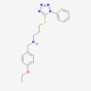 molecular formula C19H23N5OS B496495 N-(4-ethoxybenzyl)-3-[(1-phenyl-1H-tetrazol-5-yl)sulfanyl]propan-1-amine 
