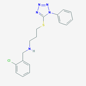 molecular formula C17H18ClN5S B496496 N-(2-chlorobenzyl)-3-[(1-phenyl-1H-tetrazol-5-yl)sulfanyl]propan-1-amine 