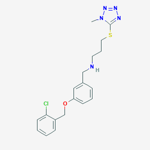 molecular formula C19H22ClN5OS B496500 N-{3-[(2-chlorobenzyl)oxy]benzyl}-3-[(1-methyl-1H-tetrazol-5-yl)sulfanyl]propan-1-amine 