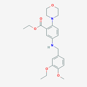 Ethyl 5-[(3-ethoxy-4-methoxybenzyl)amino]-2-(4-morpholinyl)benzoate