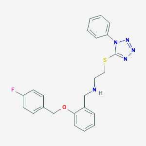 N-{2-[(4-fluorobenzyl)oxy]benzyl}-2-[(1-phenyl-1H-tetrazol-5-yl)sulfanyl]ethanamine