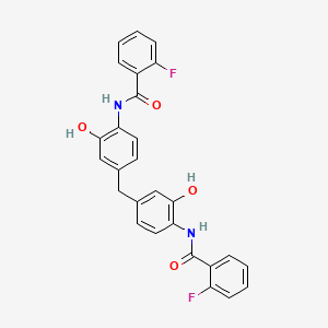 molecular formula C27H20F2N2O4 B4965078 N,N'-[methanediylbis(2-hydroxybenzene-4,1-diyl)]bis(2-fluorobenzamide) 