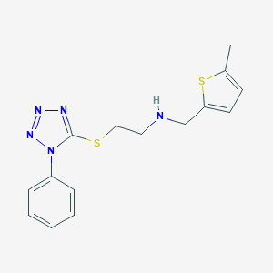 N-[(5-methylthiophen-2-yl)methyl]-2-[(1-phenyl-1H-tetrazol-5-yl)sulfanyl]ethanamine
