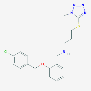 molecular formula C19H22ClN5OS B496522 N-{2-[(4-chlorobenzyl)oxy]benzyl}-3-[(1-methyl-1H-tetrazol-5-yl)sulfanyl]propan-1-amine 
