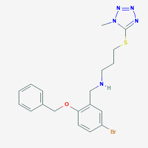 molecular formula C19H22BrN5OS B496525 N-[2-(benzyloxy)-5-bromobenzyl]-3-[(1-methyl-1H-tetrazol-5-yl)sulfanyl]propan-1-amine 