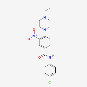 molecular formula C19H21ClN4O3 B4965310 N-(4-chlorophenyl)-4-(4-ethylpiperazin-1-yl)-3-nitrobenzamide 