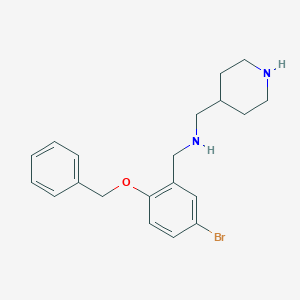 molecular formula C20H25BrN2O B496536 N-[2-(benzyloxy)-5-bromobenzyl]-N-(4-piperidinylmethyl)amine 