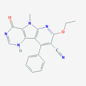11-ethoxy-8-methyl-6-oxo-13-phenyl-3,5,8,10-tetrazatricyclo[7.4.0.02,7]trideca-1(9),2(7),4,10,12-pentaene-12-carbonitrile