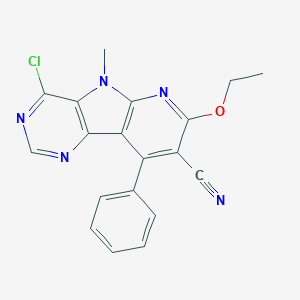molecular formula C19H14ClN5O B496549 4-chloro-7-ethoxy-5-methyl-9-phenyl-5H-pyrido[3',2':4,5]pyrrolo[3,2-d]pyrimidine-8-carbonitrile 