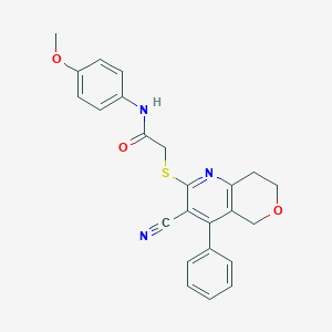 molecular formula C24H21N3O3S B496552 2-[(3-cyano-4-phenyl-7,8-dihydro-5H-pyrano[4,3-b]pyridin-2-yl)sulfanyl]-N-(4-methoxyphenyl)acetamide 