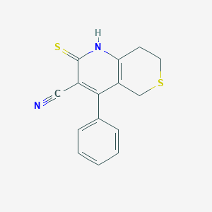 4-phenyl-2-sulfanyl-7,8-dihydro-5H-thiopyrano[4,3-b]pyridine-3-carbonitrile