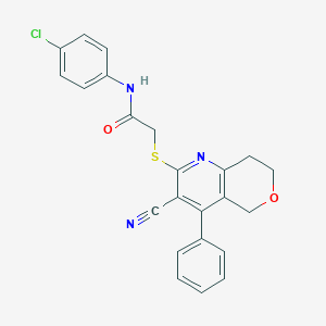 N-(4-chlorophenyl)-2-[(3-cyano-4-phenyl-7,8-dihydro-5H-pyrano[4,3-b]pyridin-2-yl)sulfanyl]acetamide