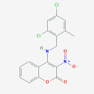 4-[(2,4-dichloro-6-methylbenzyl)amino]-3-nitro-2H-chromen-2-one