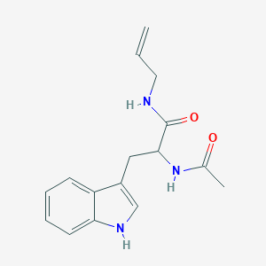 molecular formula C16H19N3O2 B496573 Propionamide, 2-acetylamino-N-allyl-3-(1H-indol-3-yl)- 