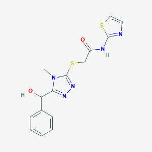 2-({5-[hydroxy(phenyl)methyl]-4-methyl-4H-1,2,4-triazol-3-yl}sulfanyl)-N-(1,3-thiazol-2-yl)acetamide