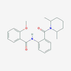 molecular formula C22H26N2O3 B496596 N-{2-[(2,6-dimethyl-1-piperidinyl)carbonyl]phenyl}-2-methoxybenzamide 