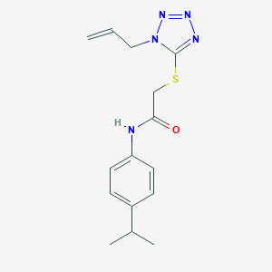 molecular formula C15H19N5OS B496597 2-[(1-allyl-1H-tetraazol-5-yl)sulfanyl]-N-(4-isopropylphenyl)acetamide 