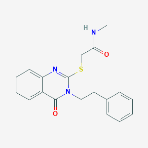 molecular formula C19H19N3O2S B496600 N-methyl-2-{[4-oxo-3-(2-phenylethyl)-3,4-dihydro-2-quinazolinyl]thio}acetamide 