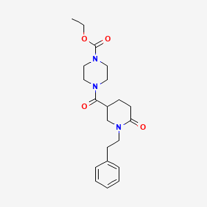 molecular formula C21H29N3O4 B4966008 ethyl 4-{[6-oxo-1-(2-phenylethyl)-3-piperidinyl]carbonyl}-1-piperazinecarboxylate 
