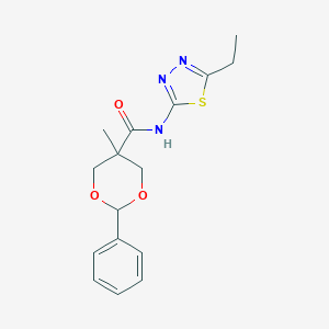 molecular formula C16H19N3O3S B496610 N-(5-ethyl-1,3,4-thiadiazol-2-yl)-5-methyl-2-phenyl-1,3-dioxane-5-carboxamide 