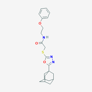 molecular formula C22H27N3O3S B496616 2-{[5-(1-adamantyl)-1,3,4-oxadiazol-2-yl]sulfanyl}-N-(2-phenoxyethyl)acetamide 