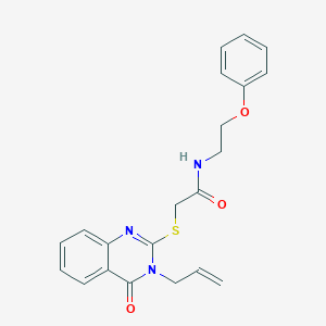 molecular formula C21H21N3O3S B496618 2-[(3-allyl-4-oxo-3,4-dihydro-2-quinazolinyl)sulfanyl]-N-(2-phenoxyethyl)acetamide 