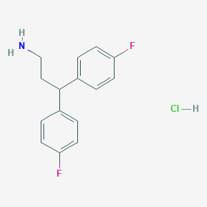 molecular formula C15H16ClF2N B049662 rac-3,3-Bis(p-fluorophenyl)propylamine Hydrochloride CAS No. 50775-36-5