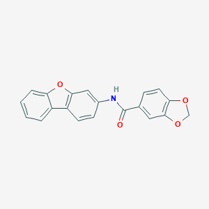 molecular formula C20H13NO4 B496621 N-dibenzo[b,d]furan-3-yl-1,3-benzodioxole-5-carboxamide 