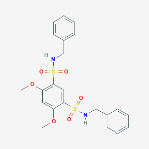 molecular formula C22H24N2O6S2 B496622 N,N'-dibenzyl-4,6-dimethoxybenzene-1,3-disulfonamide 